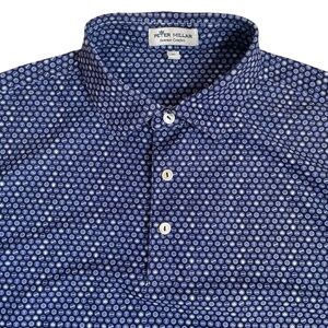 Peter Millar Summer Comfort Polo Shirt men's M Navy Print Golf